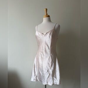 Vintage Versailles Blush Satin Slip Dress • Y2K Mini/Nightie